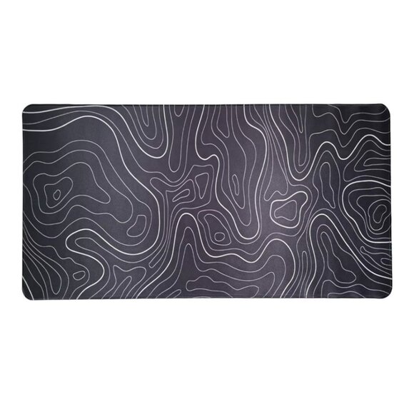 Gaming Mouse Pad Large 23.6 x 11.8in Topographic Keyboard Non Slip Desk Pad Blac - Picture 2 of 7